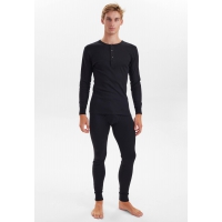 JBS langærmet T-shirt med knapper sort herre – XL–XXXL