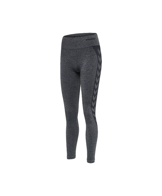 Hummel COCO Seamless Mid Waist Tights i Asphalt quiet shade melange til kvinder