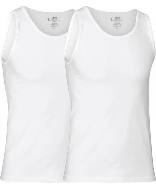 JBS 2-pak FSC bambus-singlet hvid til herre – S–3XL billede 2