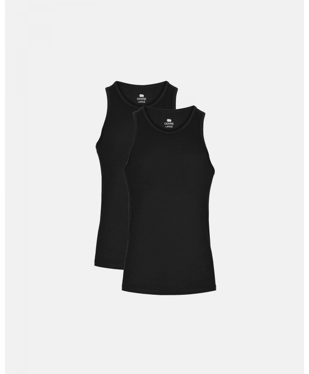 Dovre bambus singlet-undertrøjer 2-pak sort til herre – S, M, L, XL og 2XL billede 2