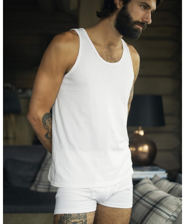 Dovre GOTS singlet-undertrøjer 2-pak hvid til herre – S–2XL billede 3
