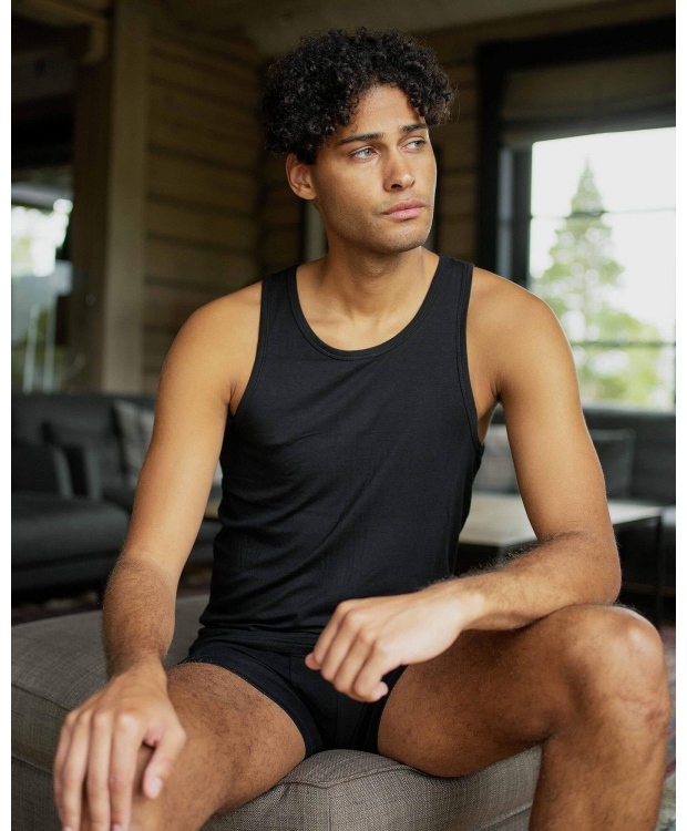 Dovre GOTS singlet-undertrøjer 2-pak sort til herre – S–2XL billede 2