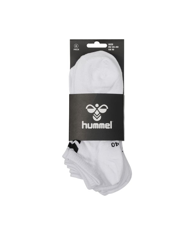 Hummel Chevron 6pak korte ankelstrømper i hvid