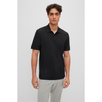 BOSS sort poloshirt i økologisk bomuld til herre – S og XXL – outlet