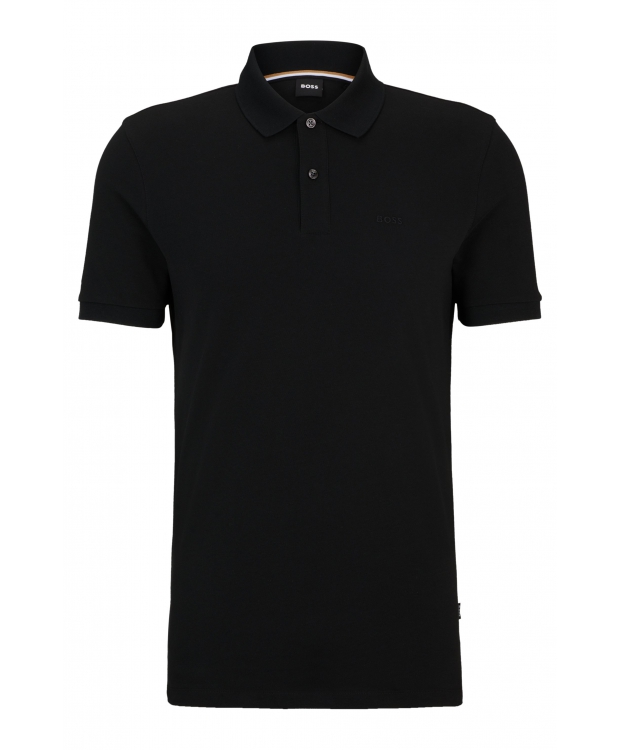 BOSS sort poloshirt i økologisk bomuld til herre – S og XXL – outlet