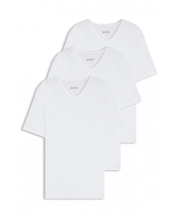 BOSS 3-pak T-shirts med V-hals i hvid til herre
