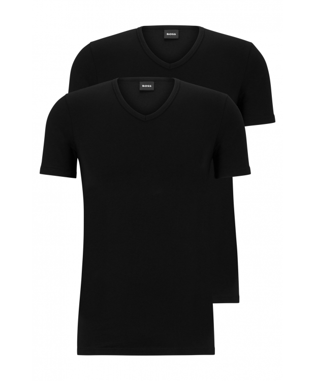 BOSS 2-pak sorte V-hals T-shirts til herre – M og 2XL