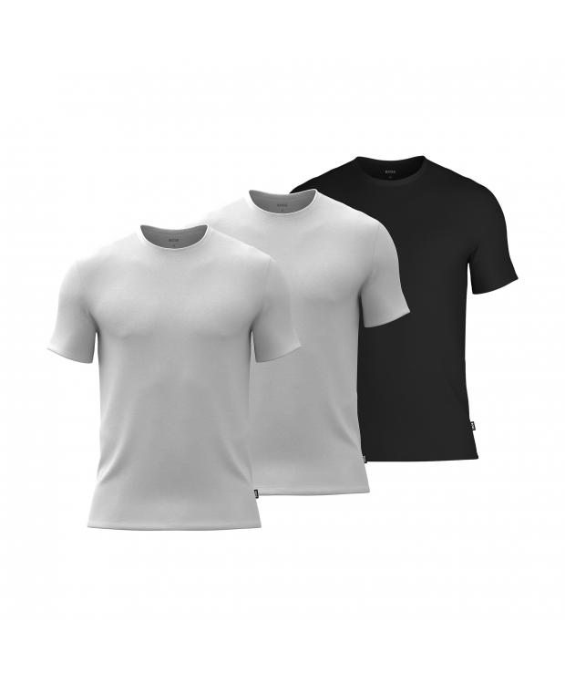 BOSS 3-pak bambus-T-shirts i hvid og sort til herre