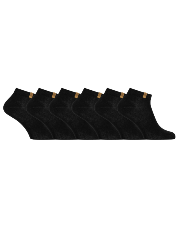 Iz sock Copenhagen 6pak luxury klassiske bambus ankelstrømper i sort