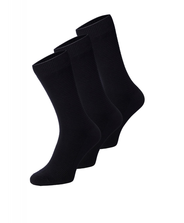 Jack & Jones 3pak RIB bomuldsstrømper i sort til herre