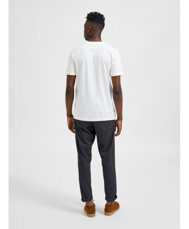 Selected Boris printet T-shirt i hvid med rund hals til herre billede 4
