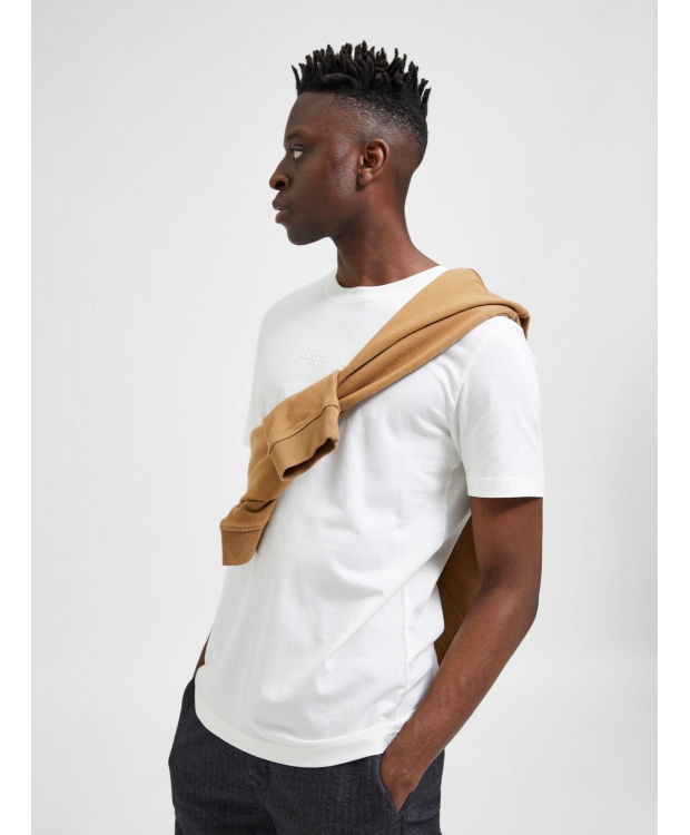 Selected Boris printet T-shirt i hvid med rund hals til herre billede 3