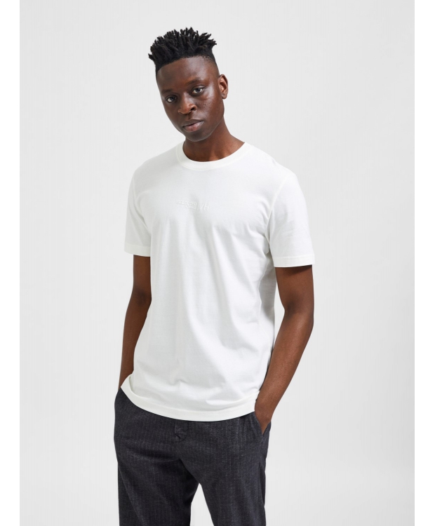 Selected Boris printet T-shirt i hvid med rund hals til herre billede 6