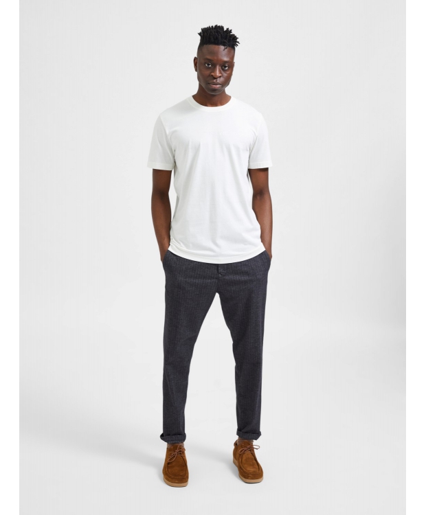 Selected Boris printet T-shirt i hvid med rund hals til herre