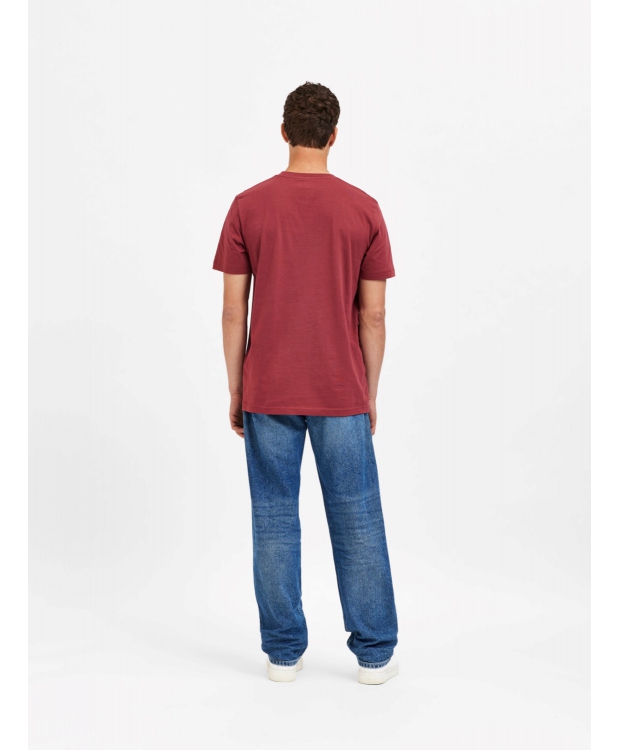 Selected Boris printet T-shirt i rød med rund hals til herre billede 5