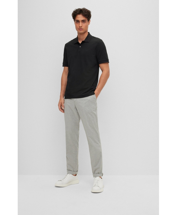 BOSS poloshirt med økologisk bomuld i sort til herre. billede 3