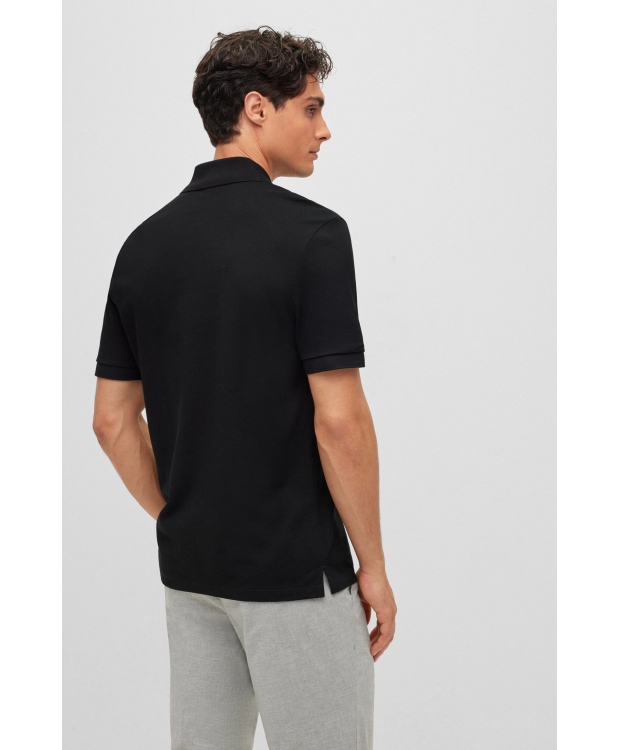 BOSS poloshirt med økologisk bomuld i sort til herre. billede 5