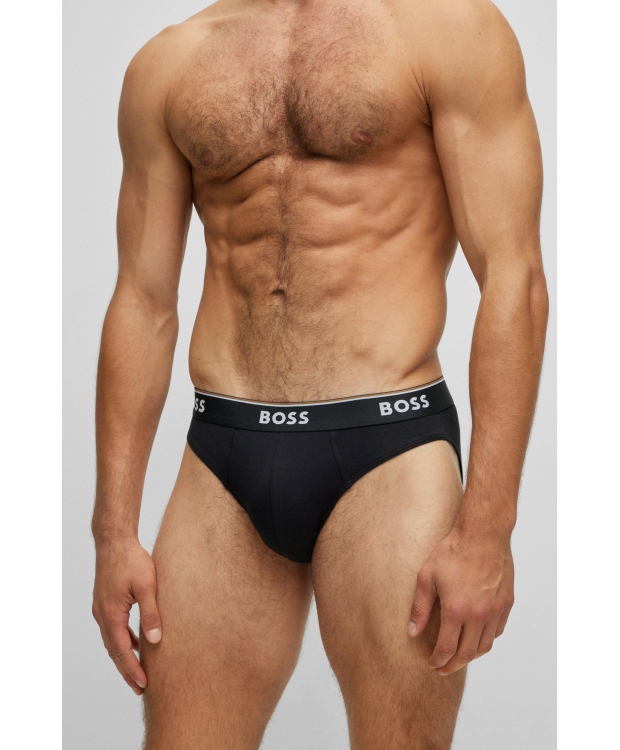 BOSS 3pak briefs i sort til herre