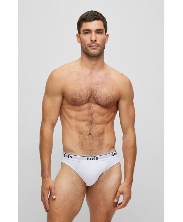 BOSS 3pak briefs i hvid til herre