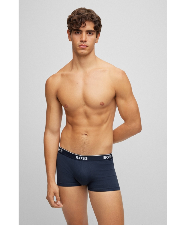 BOSS 3pak underbukser/boksershorts med signaturstribe i navy til herre billede 3