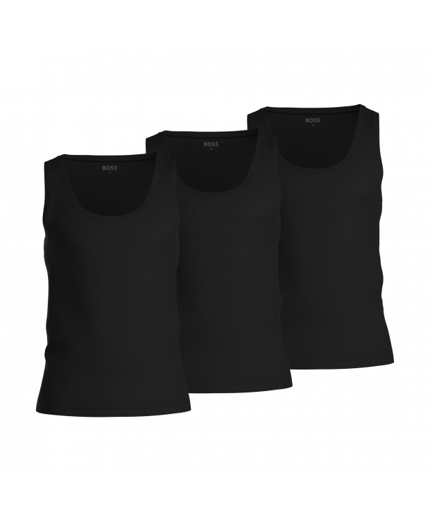 BOSS 3pak tanktops/undertrøjer i sort til herre.
