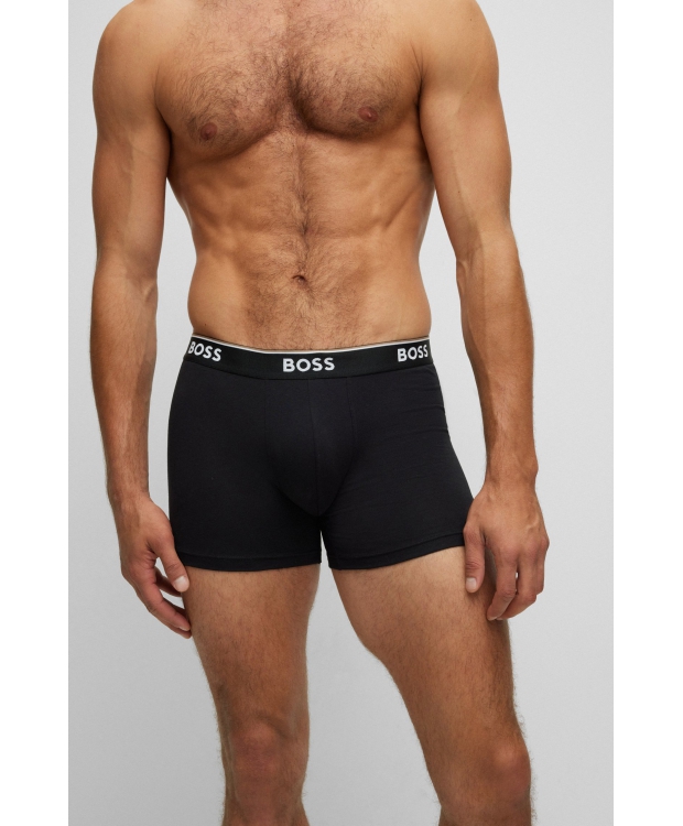 BOSS 3pak underbukser/boksershorts med signaturstribe i sort, mørkegrå og lysegrå til herre.