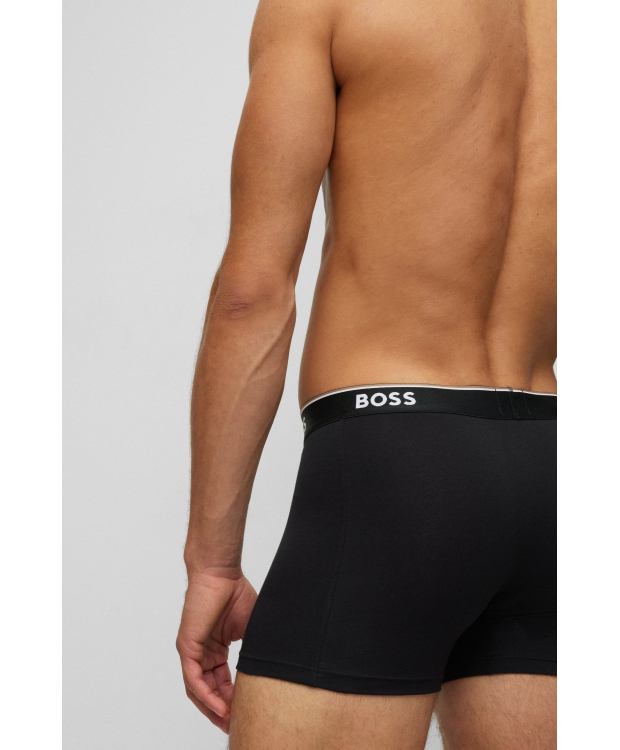 BOSS 3pak underbukser/boksershorts med signaturstribe i sort, mørkegrå og lysegrå til herre. billede 3