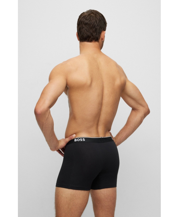 BOSS 3pak underbukser/boksershorts med signaturstribe i sort, hvid og lysegrå til herre. billede 7