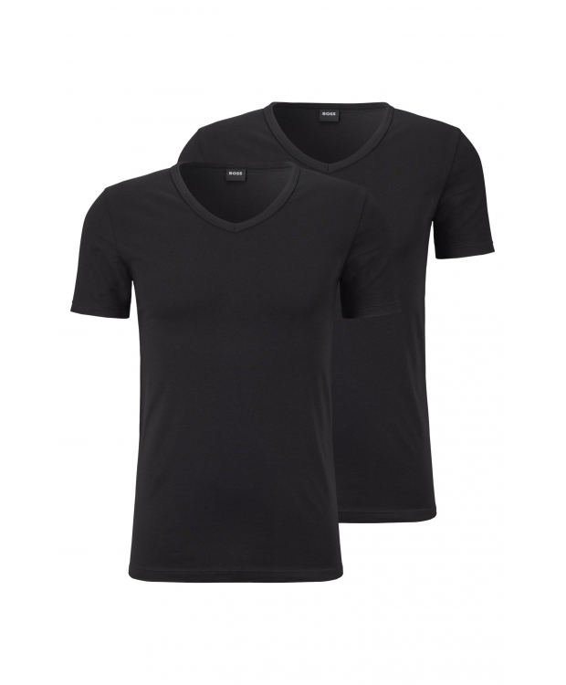 BOSS 2pak T-shirts med V-hals i sort til herre.
