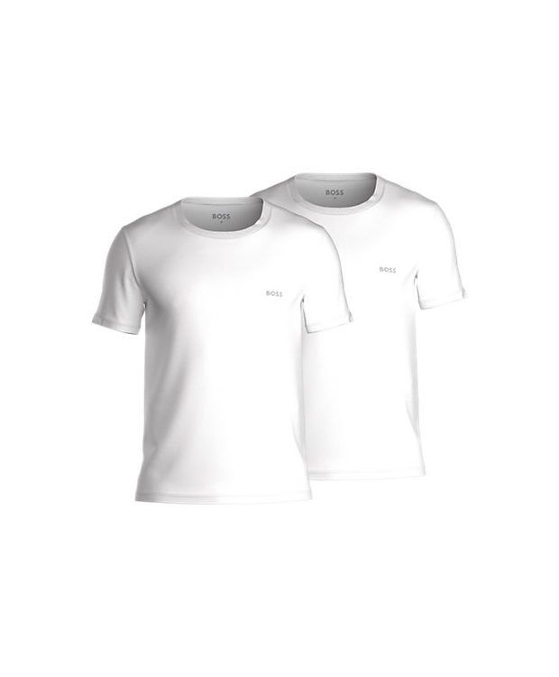 BOSS 2pak T-shirts med rund hals i hvid til herre.