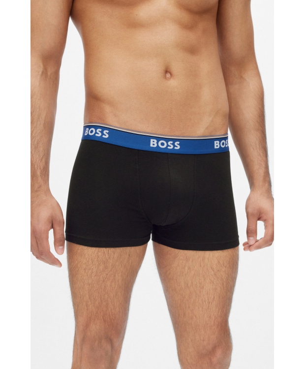 BOSS 3pak underbukser/boksershorts med stræk og logo-linning i sort til herre. billede 6