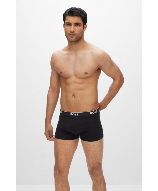 BOSS 3pak underbukser/boksershorts med stræk og logo-linning i sort til herre.