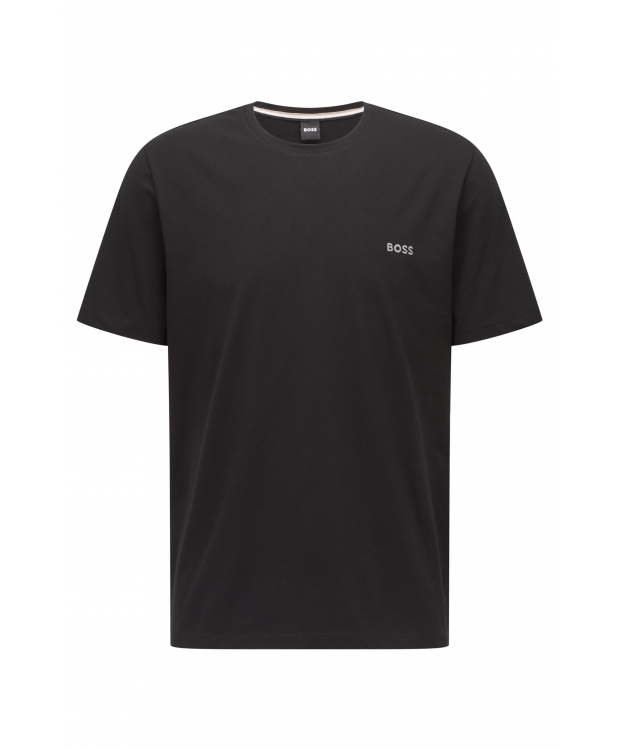 BOSS T-shirt med bomuld & kontrasterende logo i sort til herre.