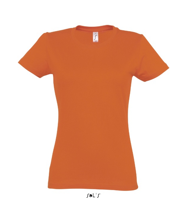 Sols faconsyet - T-Shirt i orange med rund hals til kvinder