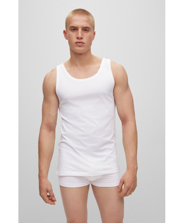 BOSS 3pak tanktops/undertrøjer i hvid til herre. billede 3