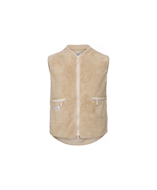 RESTERÖDS recycled fleece vest i sand til herre