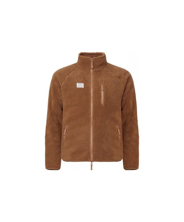 RESTERÖDS fleece jakke med polyester i camel til herre