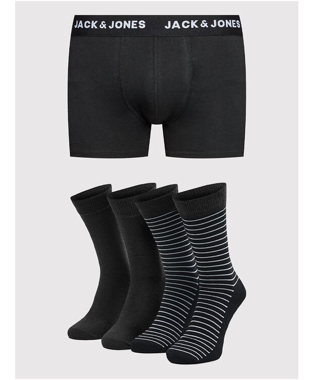Jack & Jones gaveæske med underbukser & strømper i sort til herre