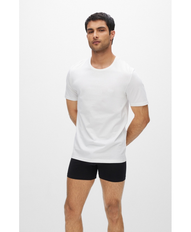 BOSS 3pak t-shirts med økologisk bomuld i sort, grå og hvid til herre. billede 4