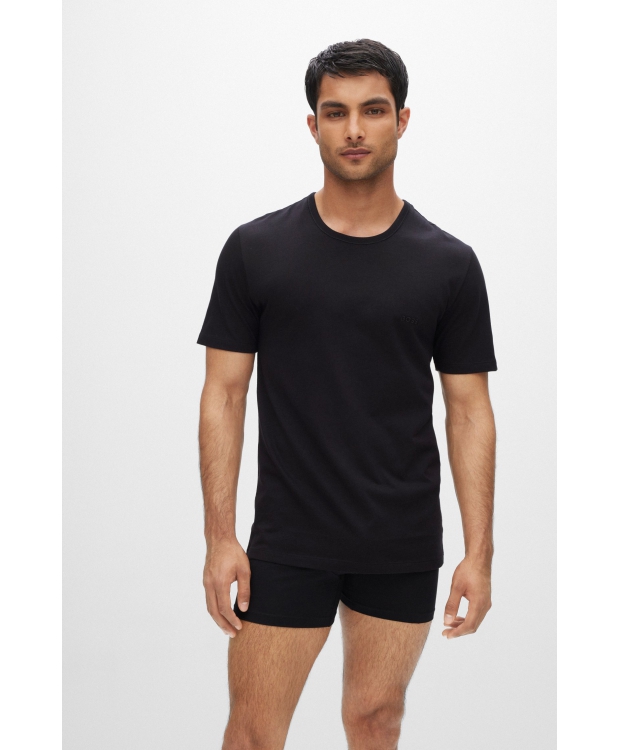 BOSS 3pak t-shirts med økologisk bomuld i sort, grå og hvid til herre.