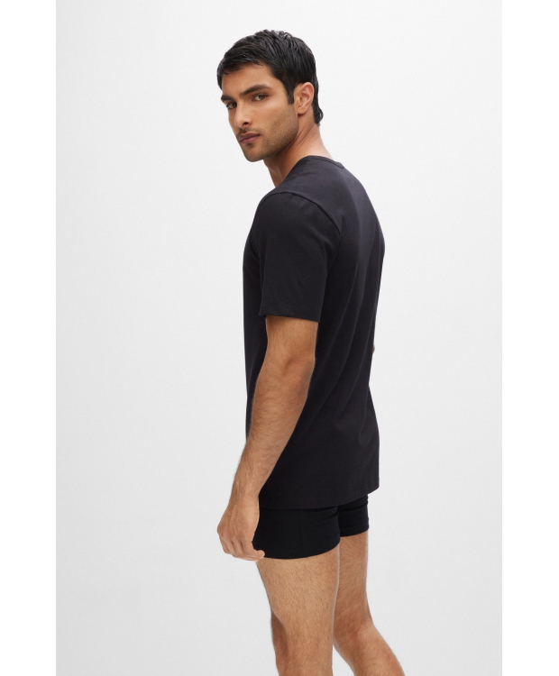 BOSS 3pak t-shirts med økologisk bomuld i sort, grå og hvid til herre. billede 3