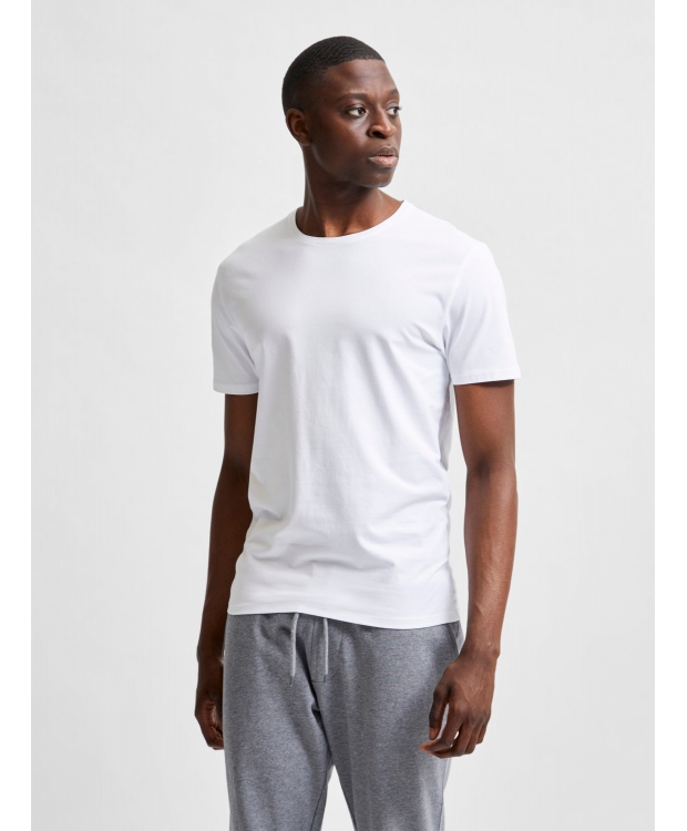 Selected t-shirt med økologisk bomuld i bright white til herre billede 6