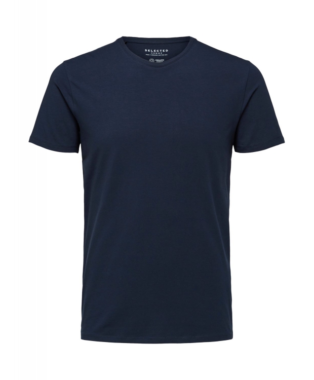 Selected t-shirt med økologisk bomuld i navy blazer til herre