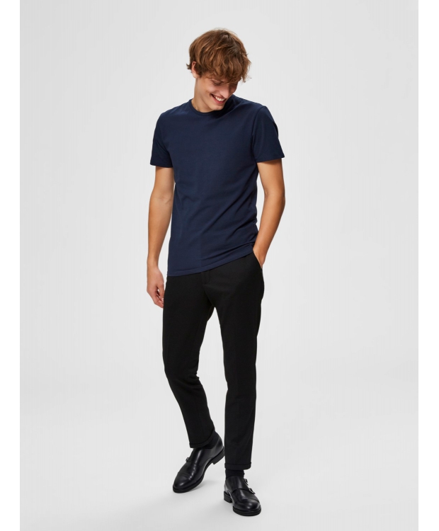 Selected t-shirt med økologisk bomuld i navy blazer til herre billede 7
