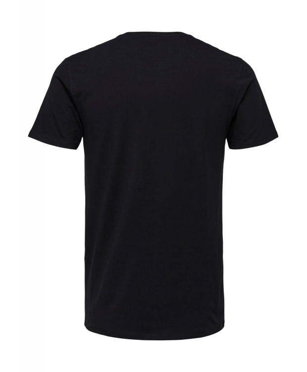 Selected t-shirt med økologisk bomuld i sort til herre
