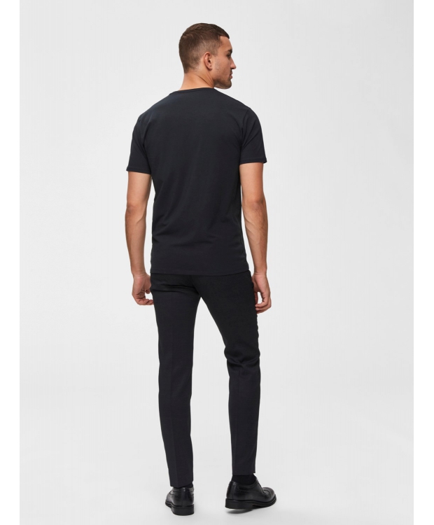 Selected t-shirt med økologisk bomuld i sort til herre billede 3