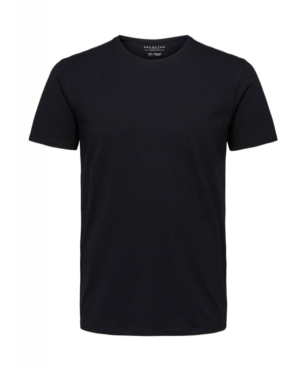 Selected t-shirt med økologisk bomuld i sort til herre