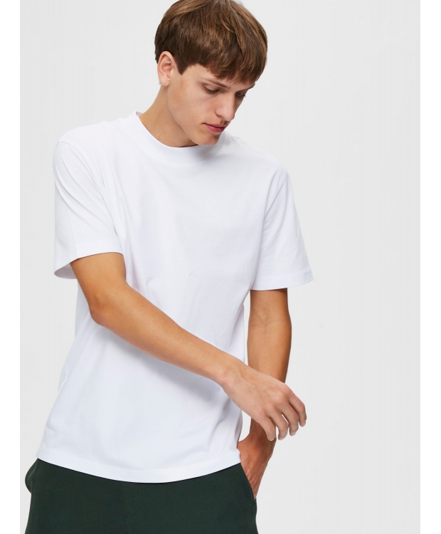 Selected relaxed fit t-shirt i bright white til herre billede 3