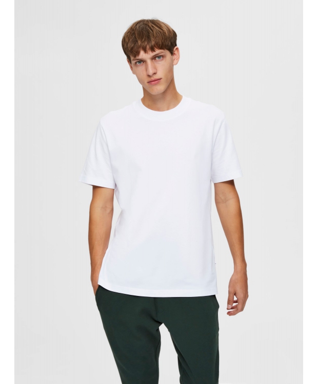 Selected relaxed fit t-shirt i bright white til herre billede 5