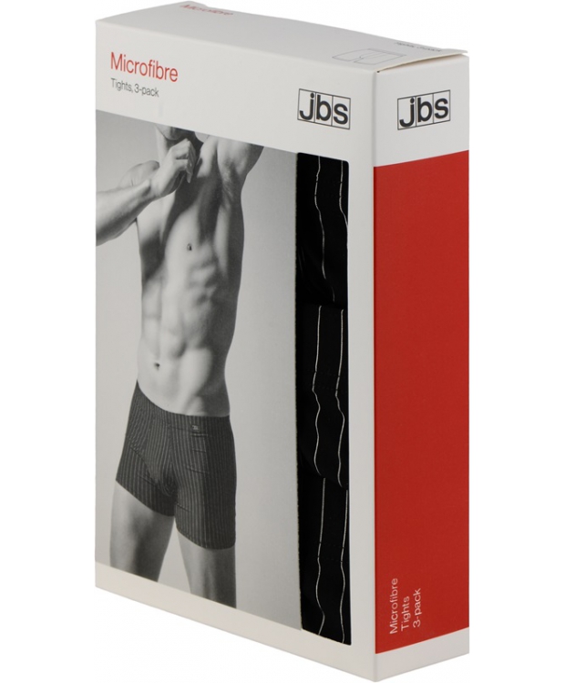 JBS 3-pak microfiber boxershorts/underbukser i sort med striber til herre